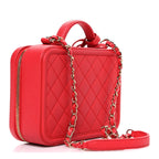 Caviar Quilted Medium CC Filigree Vanity Case Red