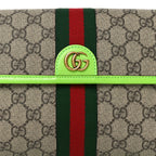GG Supreme Monogram Web Small Ophidia Belt Bag Beige Ebony Electric Green