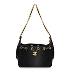 Washed Denim Quilted Mini Chanel 25 Handbag Black