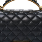 Lambskin Quilted Small Top Handle Boy Flap Black