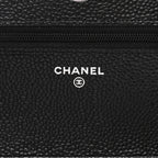 Caviar Quilted Wallet on Chain WOC Black
