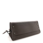 Grained Calfskin Margaux Shoulder 12 Deep Brown