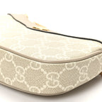 GG Supreme Monogram Textured Dollar Calfskin Web Mini Ophidia GG Handbag Beige Mystic White Oatmeal