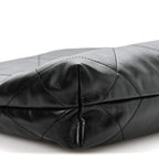 Shiny Calfskin Quilted Small Chanel 22 Black