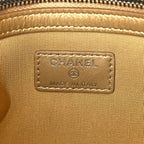 Metallic Calfskin Crocodile Embossed Medium Gabrielle Cosmetic Case Gold