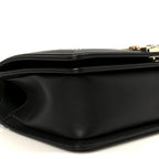Calfskin Quilted Medium Chain Detail Boy Flap Black