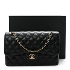 Caviar Quilted Jumbo Double Flap Black