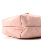 Shiny Calfskin Quilted Mini Chanel 22 Light Pink