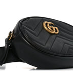 Calfskin Matelasse GG Marmont Belt Bag 85 34 Black