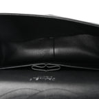 Patent Quilted Jumbo Double Flap Black