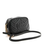 Calfskin Matelasse Small GG Marmont Chain Shoulder Bag Black