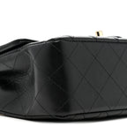 Lambskin Quilted Mini Rectangular Flap Black