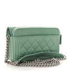 Caviar Quilted Boy Phone Holder Wallet On Chain Green