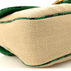 Raffia Elaphe Matelasse Small GG Marmont Shoulder Bag Natural New Shamarock
