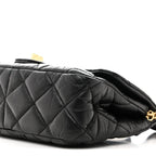 Aged Calfskin Quilted 2.55 Reissue Mini Hanger Flap Black