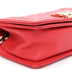 Caviar Quilted Small Boy Flap Red