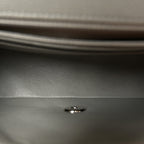Caviar Quilted Mini Rectangular Flap Light Grey