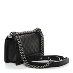 Caviar Quilted Small Boy Flap Black
