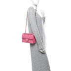 Caviar Quilted Small Double Flap Pink