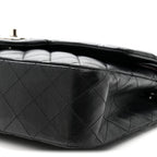 Lambskin Quilted Medium Double Flap Black