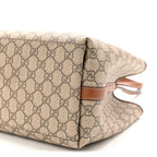 GG Supreme Monogram Emblem Large Tote Bag Beige Dark Brown