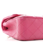 Lambskin Quilted Medium Double Flap Fuchsia
