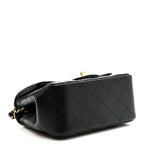 Lambskin Quilted Mini Square Flap Black