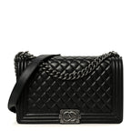 Calfskin Quilted Medium Boy Flap Black