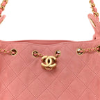 Suede Quilted Mini Chanel 25 Handbag Pink