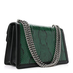 Snakeskin Enamel Small Dionysus Shoulder Bag Green