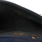 Goatskin Quilted Large Chanel 19 Flap Navy Blue