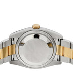 Stainless Steel 18K Yellow Gold 36mm Oyster Perpetual Datejust Watch Silver 116203