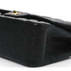 Caviar Quilted Jumbo Double Flap Black