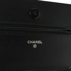Lambskin Quilted Wallet On Chain WOC So Black