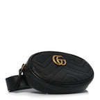 Calfskin Matelasse GG Marmont Belt Bag 85 34 Black