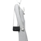 Caviar Quilted Wallet on Chain WOC Black