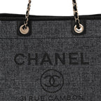 Woven Straw Raffia Small Deauville Tote Blue
