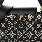 Calfskin Since 1854 Embroidered Capucines PM Black