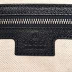 GG Supreme Monogram Textured Calfskin Web Large Attache Shoulder Bag Beige Blue