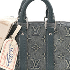 Monogram Washed Denim Keepall Bandouliere 25