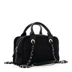 Mixed Fibers Small Deauville Bowling Bag Navy Blue