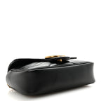 Calfskin Matelasse Super Mini GG Marmont Shoulder Bag Black