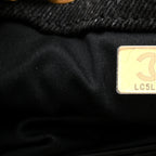 Washed Denim Quilted Small Chanel 25 Handbag Black