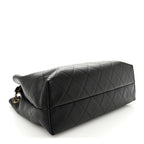 Calfskin Quilted Large Coco Base Shopping Bag Black