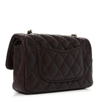 Lambskin Quilted Mini Double Flap With Hook Dark Brown