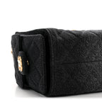 Washed Denim Quilted Mini Chanel 25 Handbag Black