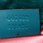 Velvet Matelasse Small GG Marmont Chain Shoulder Bag Pavone Cyan