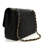 Caviar Quilted Jumbo Double Flap Black