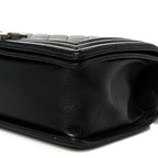 Calfskin Quilted Medium Boy Flap Black