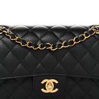 Caviar Quilted Small Double Flap Black